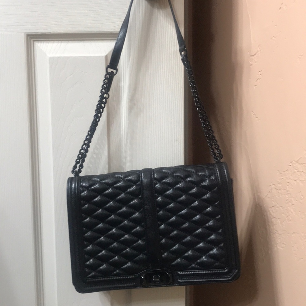 Rebecca Minkoff Black Quilted Leather Crossbody Bag